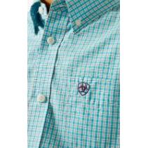Ariat Boy's Pro Series Wilmer Classic Fit  Long Sleeve Shirt - Light Blue - Image 3