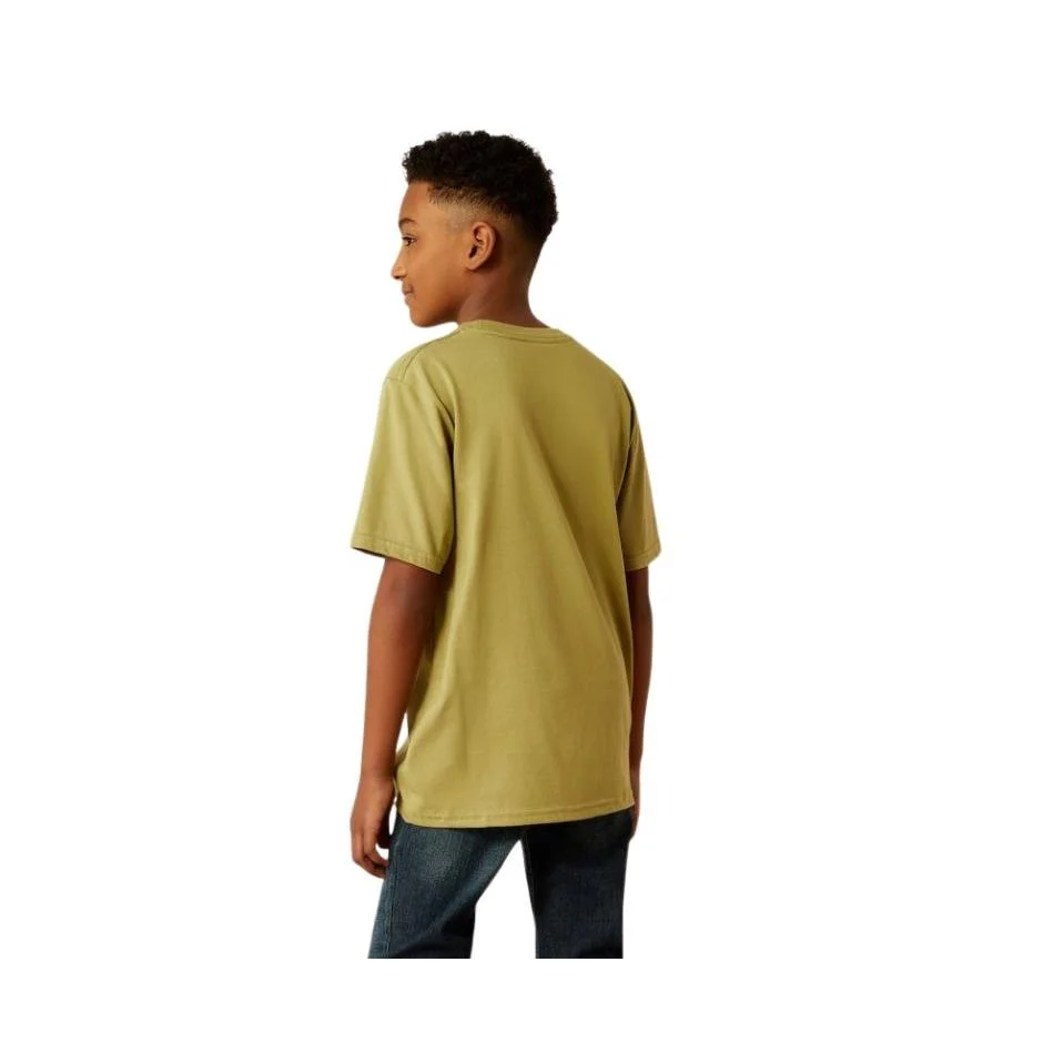 Ariat Boy's Short Sleeve Desert to the Plains Tee Shirt - Tent Green - Image 2