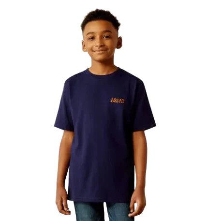 Ariat Boy's Short Sleeve Rough Draw Tee Shirt - Classic Blue