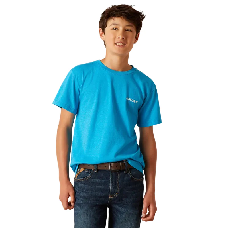 Ariat Boy's Western Wire T-Shirt - Turquoise Heather