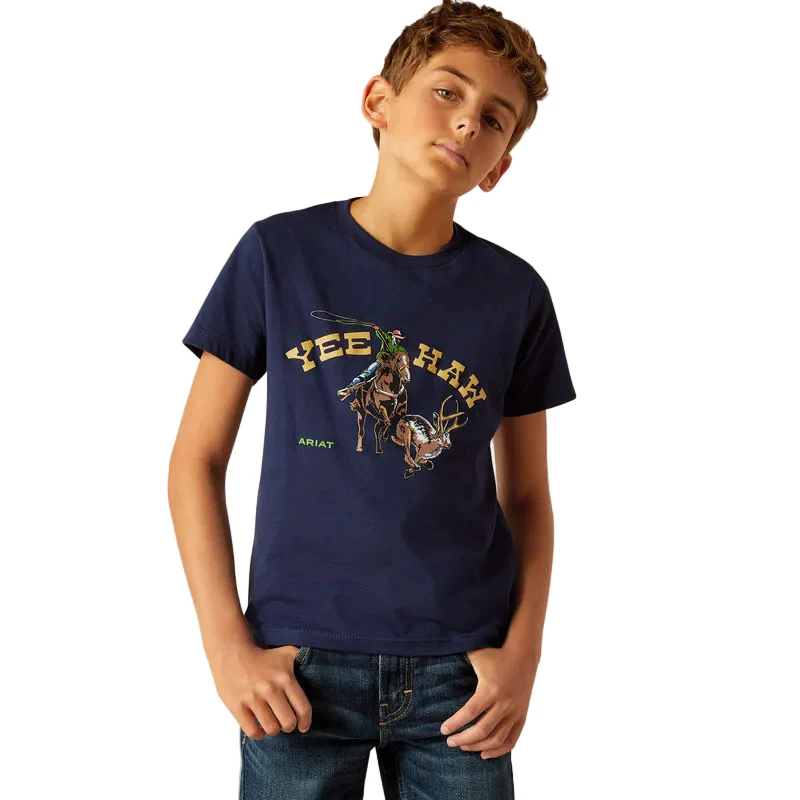 Ariat Boy's Yeehaw T-Shirt - Dark Navy
