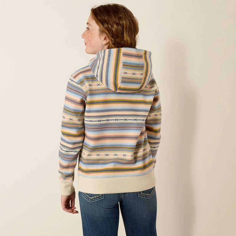 Ariat Girl's Ariat 2.0 Long Sleeve Hoodie - Multicolour Serape - Image 2