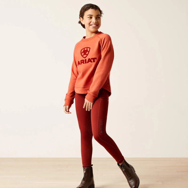 Ariat Girl's Benicia Sweatshirt - Burnt Brick - Image 3