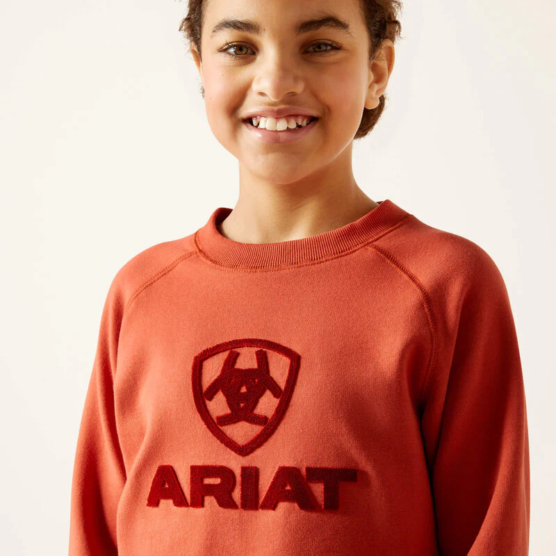 Ariat Girl's Benicia Sweatshirt - Burnt Brick - Image 4
