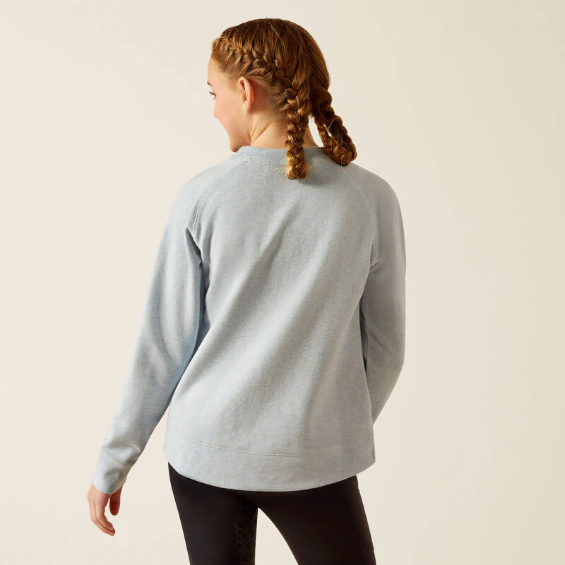 Ariat Girl's Benicia Sweatshirt - Cerulean Heather - Image 2