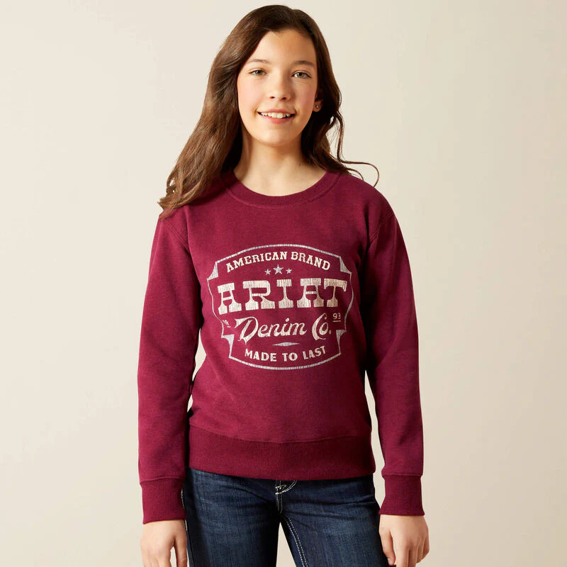 Ariat Girl's Emblem Sweatshirt - Heather