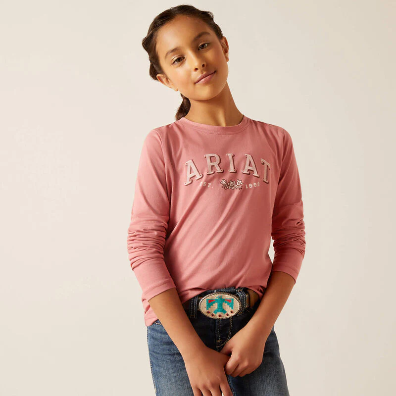 Ariat Girl's Flora Shirt - Dusty Rose