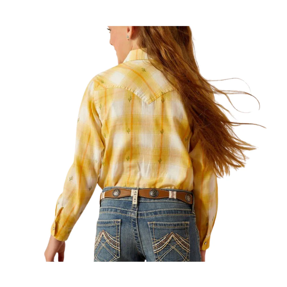 Ariat Girl's Glenrock Snap Long Sleeve Shirt - Cactus Dobby - Image 2