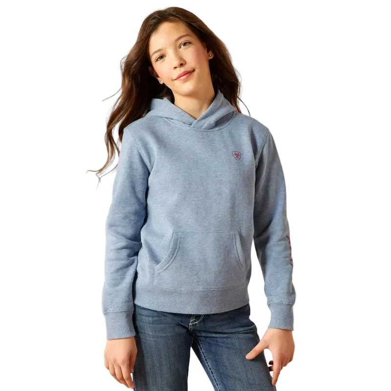 Ariat Girl's Long Sleeve Ariat 2.0 Hoodie - Vintage Indigo Heather