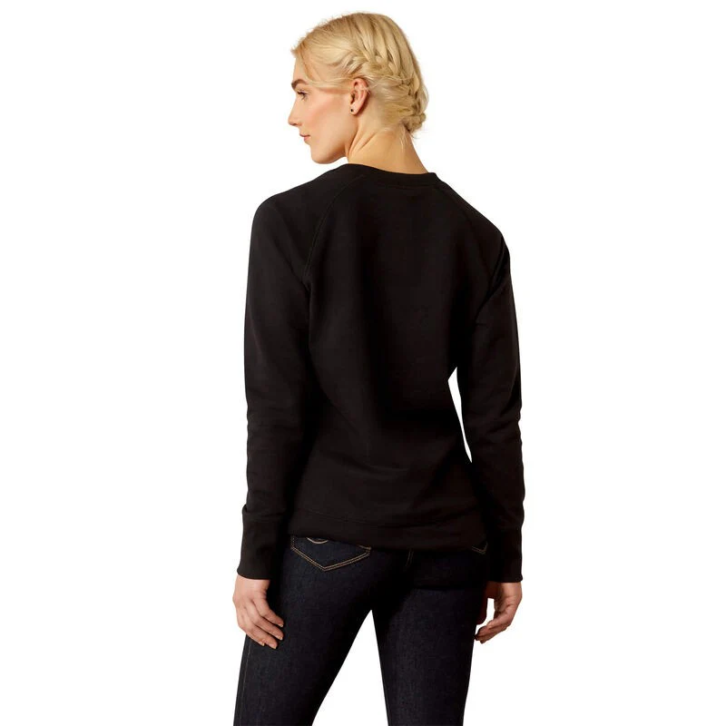 Ariat Women's Long Sleeve Benicia Team Sweatshirt- Black - Image 2