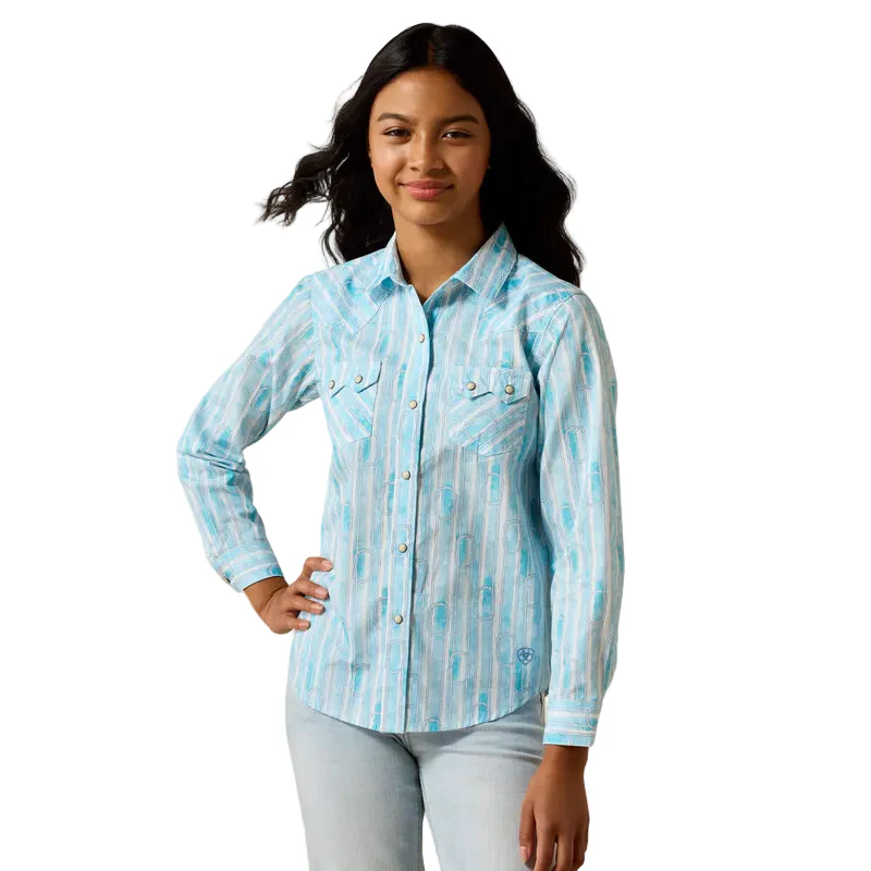 Ariat Girl's Long Sleeve Venus Shirt - Rope Watercolour