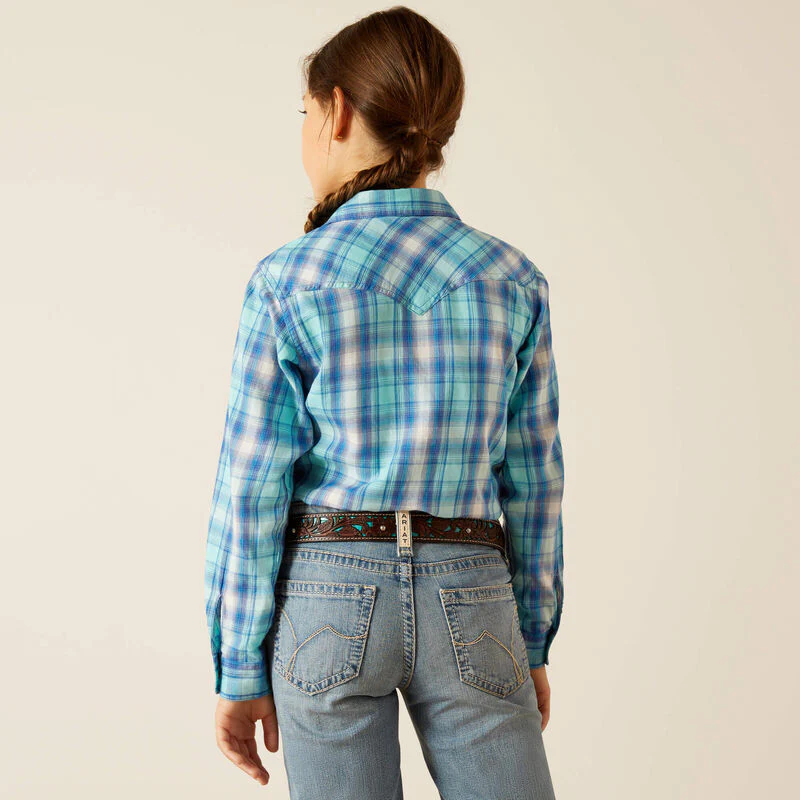 Ariat Girl's Xico Snap Long Sleeve Shirt - Plaid - Image 2