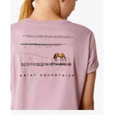 Ariat Girl's Short Sleeve Meadow Pony Tee Shirt- Lavender Mist - Image 2