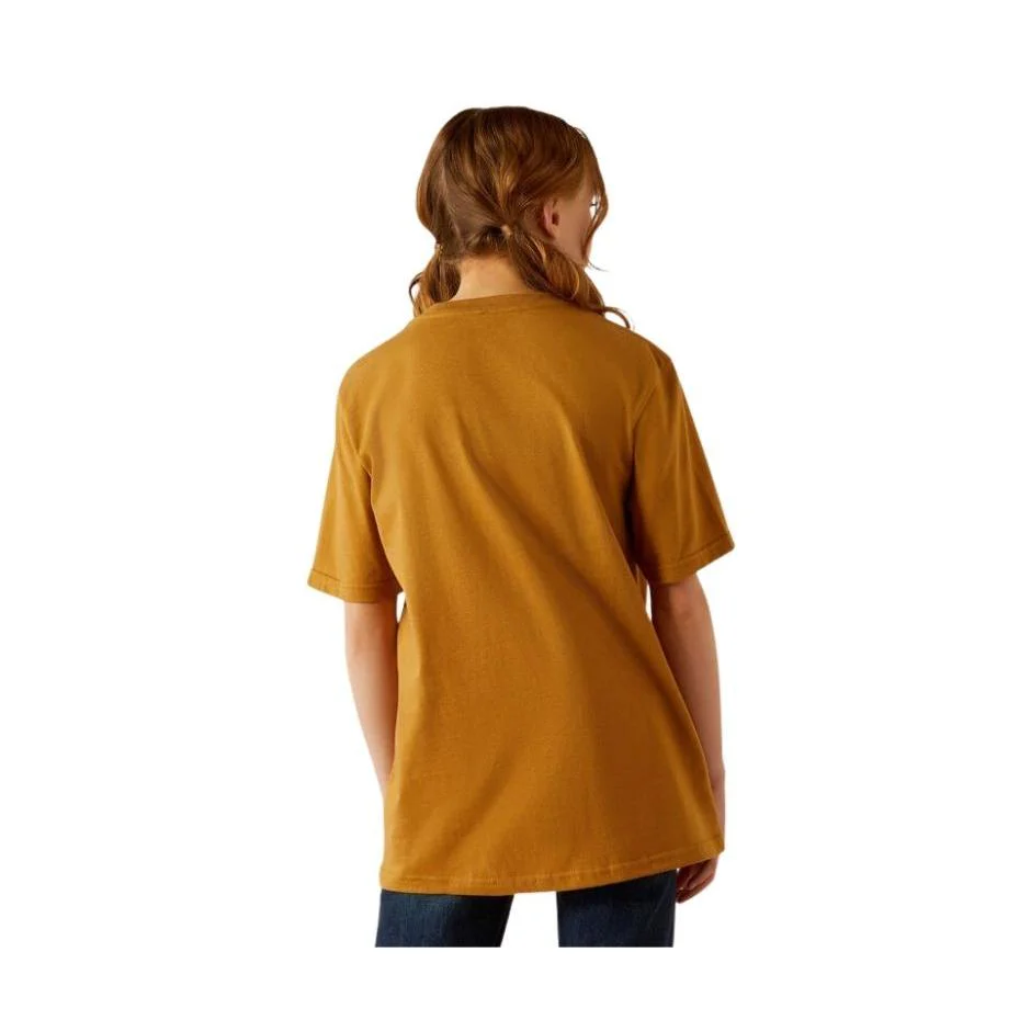 Ariat Girl's Short Sleeve Punchy Rally Call Tee Shirt- Harvest Gold - Image 2