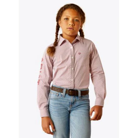 Ariat Girl's Team Kirby Long Sleeve Shirt- Finleigh Geo Print