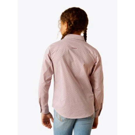 Ariat Girl's Team Kirby Long Sleeve Shirt- Finleigh Geo Print - Image 2