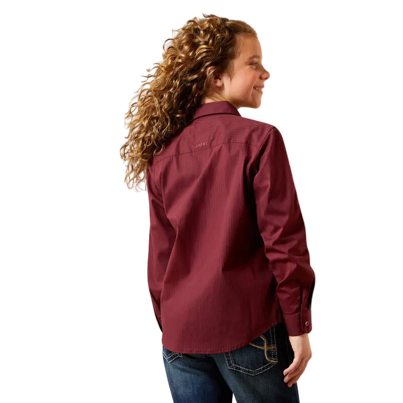 Ariat Girl's Team Kirby Long Sleeve Shirt - Port Royale Stripe - Image 2