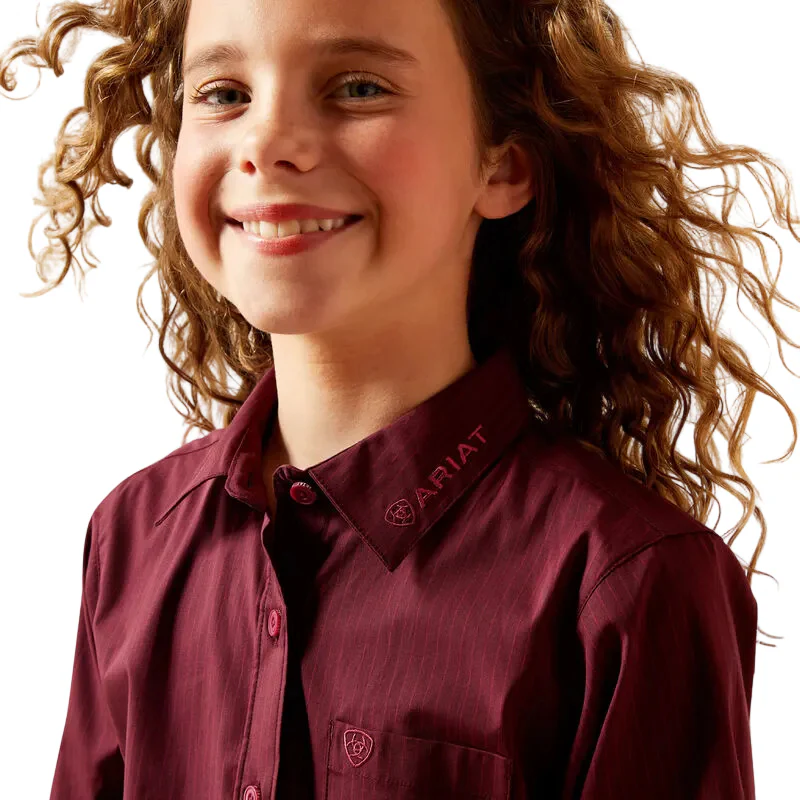 Ariat Girl's Team Kirby Long Sleeve Shirt - Port Royale Stripe - Image 3