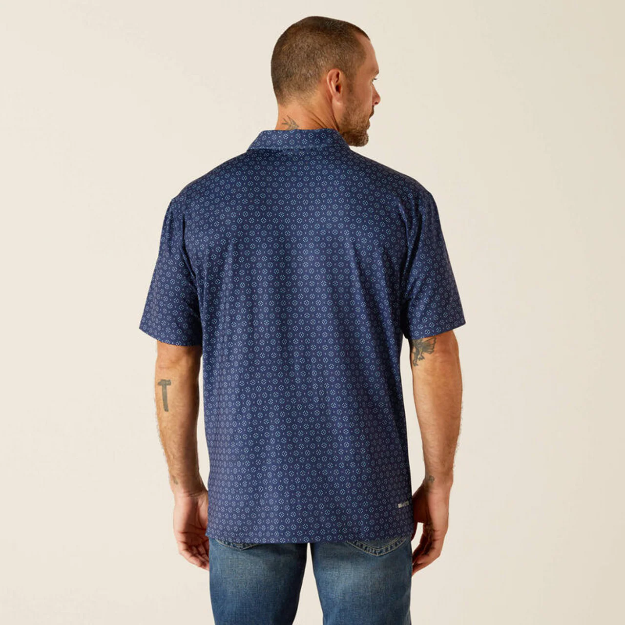 Ariat Men's 360 Airflow Short Sleeve Polo Shirt - Blue Depths - Image 2