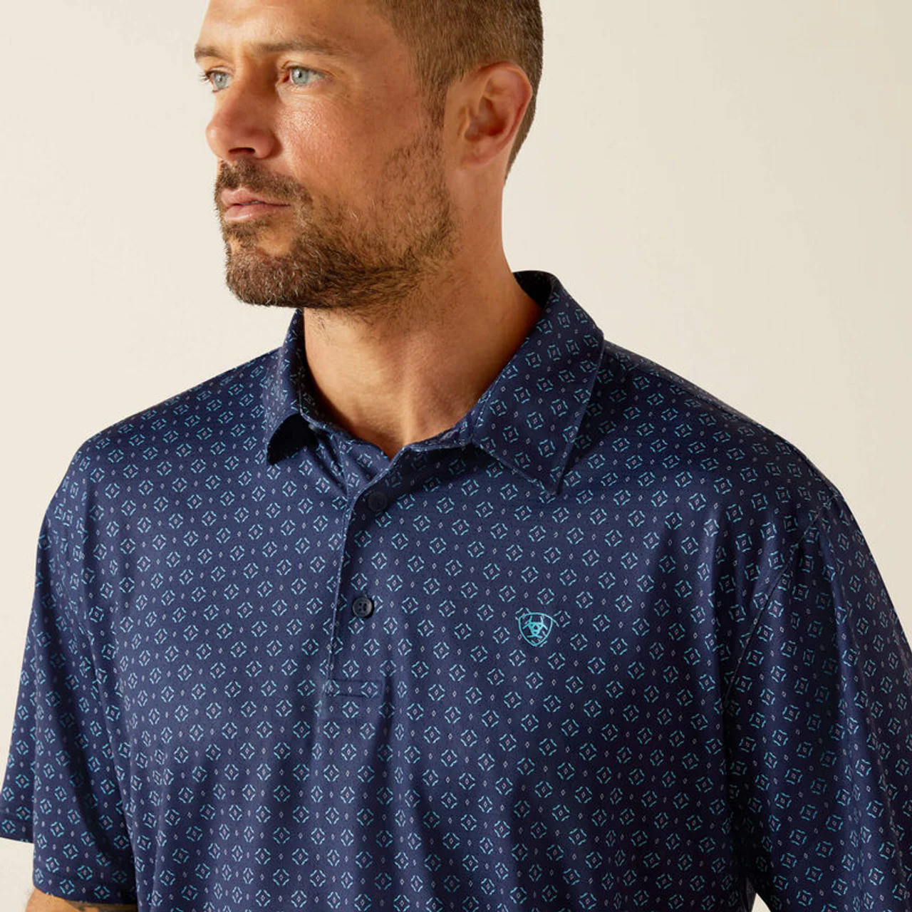 Ariat Men's 360 Airflow Short Sleeve Polo Shirt - Blue Depths - Image 4