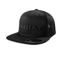 Ariat Men's 3D Embroidery Snap Back Cap- Black