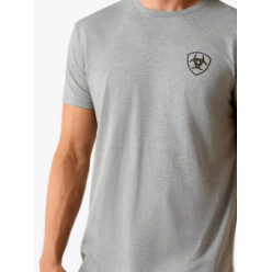 Ariat Men's Banner Badge Short Sleeve Tee Shirt - Ice Berg