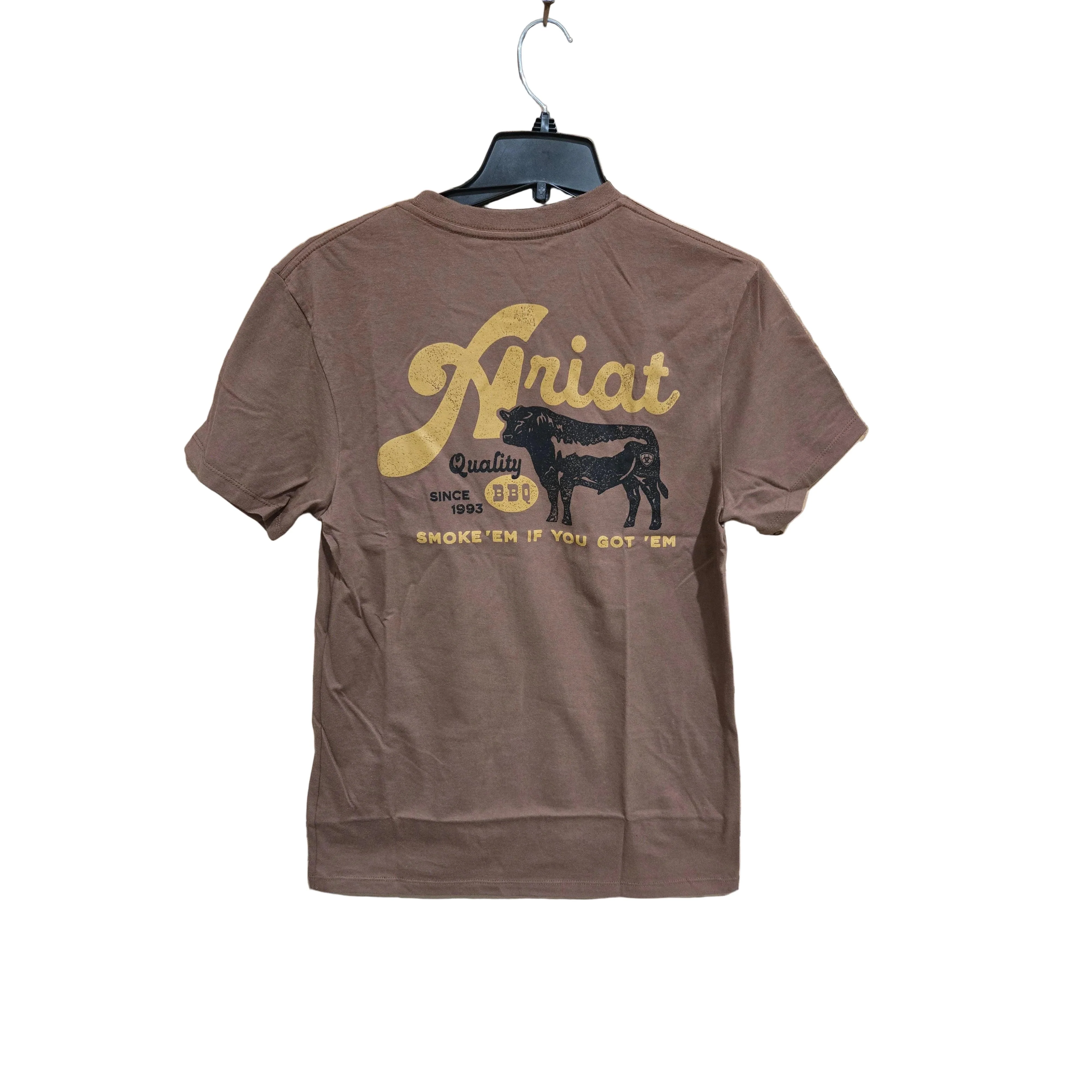 Ariat Men's BBQ Smoke Short Sleeve Tee Shirt - Soft Silt - Image 2