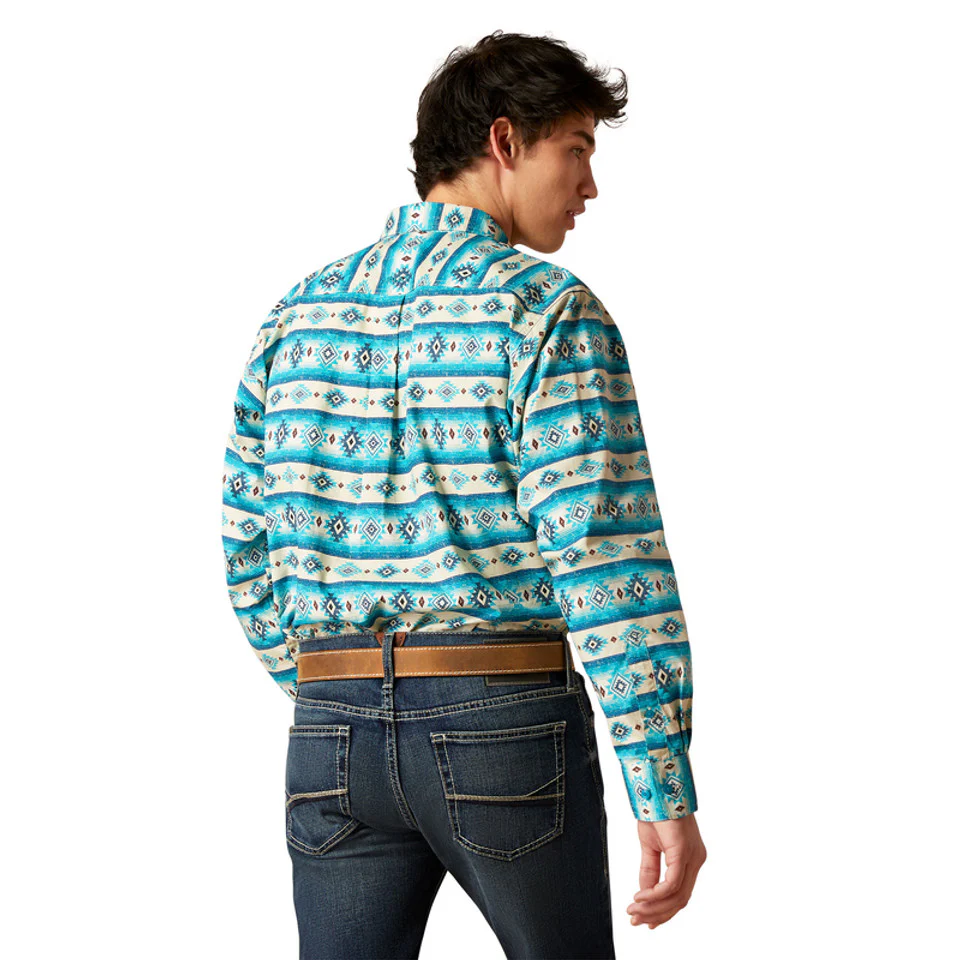 Ariat Men's Brent Classic Fit Long Sleeve Shirt - Sandshell - Image 2
