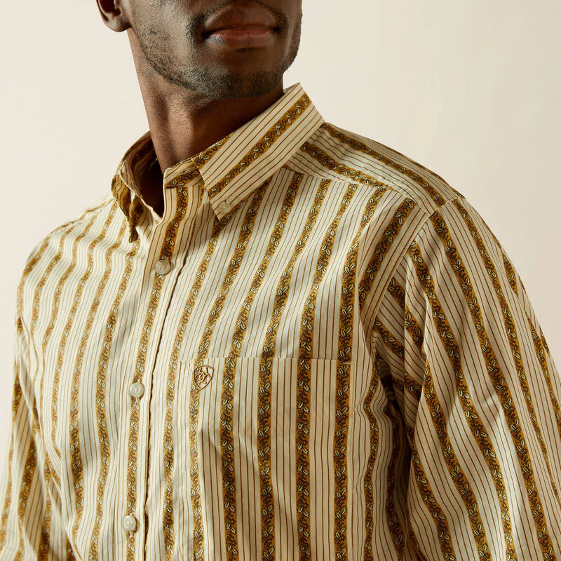 Ariat Men's Brigham Long Sleeve Button Down Shirt - Tan - Image 3