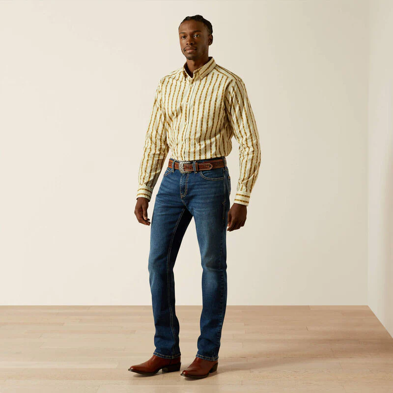 Ariat Men's Brigham Long Sleeve Button Down Shirt - Tan - Image 4