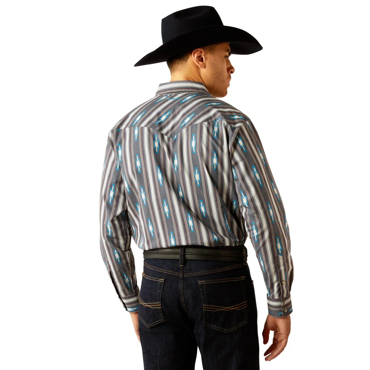 Ariat Men's Callahan Classic Fit Long Sleeve Shirt- Grey - Image 2