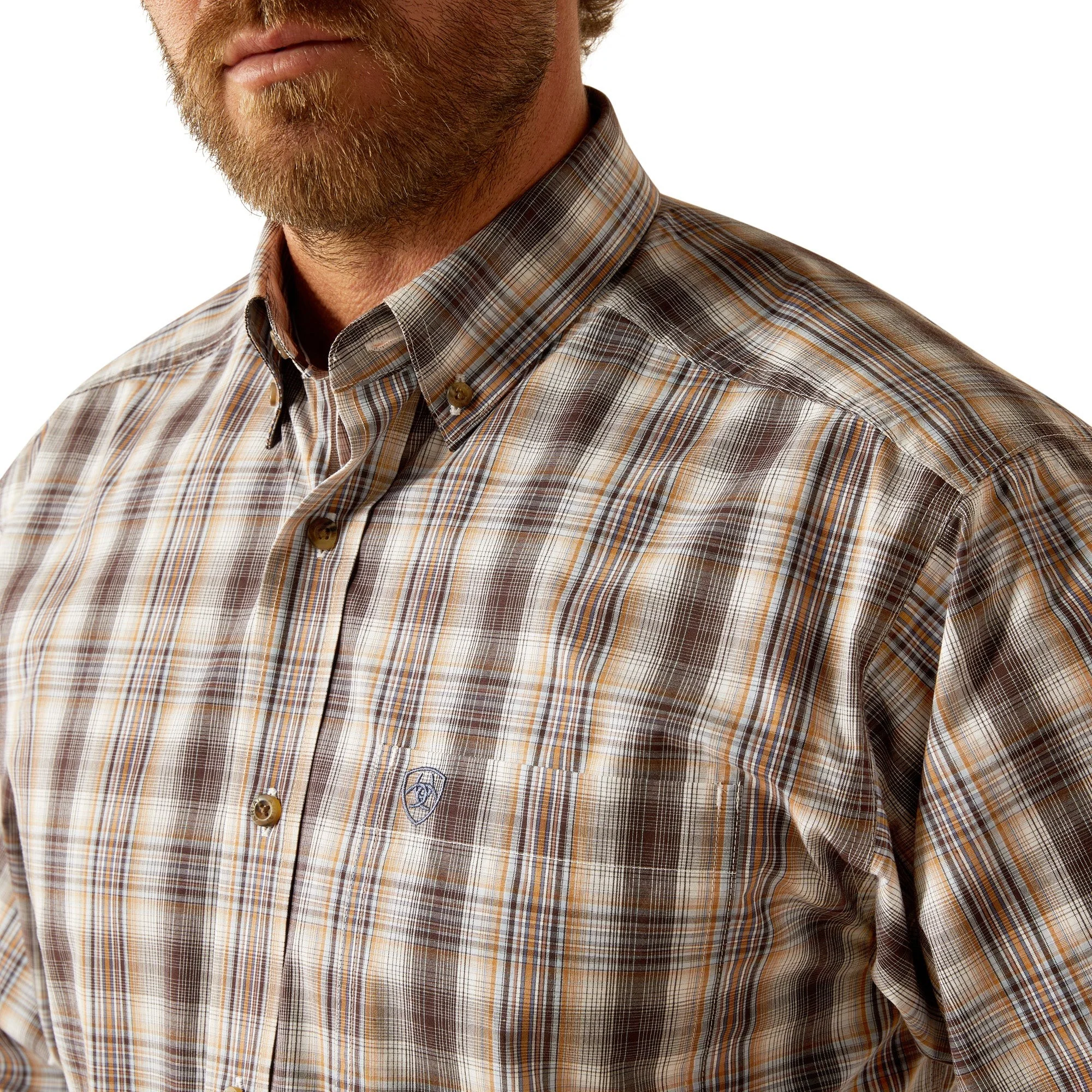 Ariat Men's Casen Classic Fit Long Sleeve Shirt - Brown - Image 2