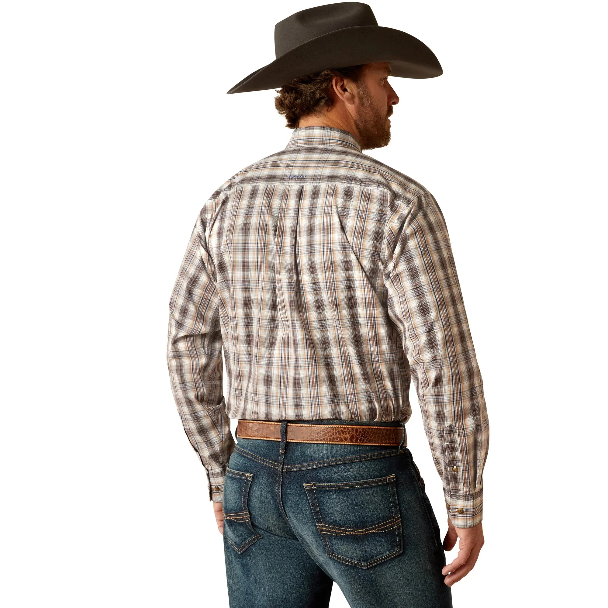 Ariat Men's Casen Classic Fit Long Sleeve Shirt - Brown - Image 3