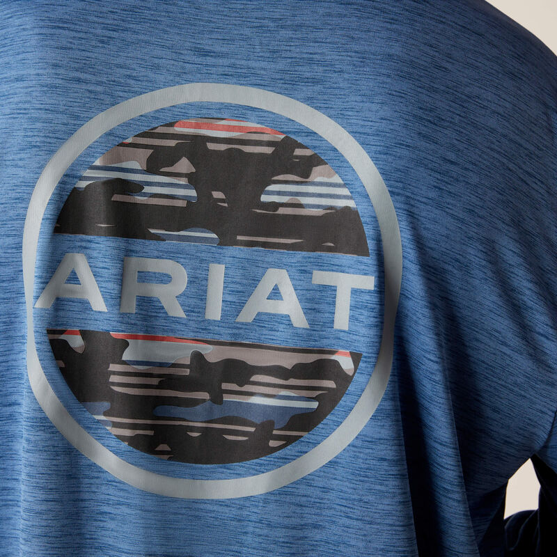 Ariat Men's Charger Camo Circle Long Sleeve T-Shirt - Deep Space Heather - Image 4