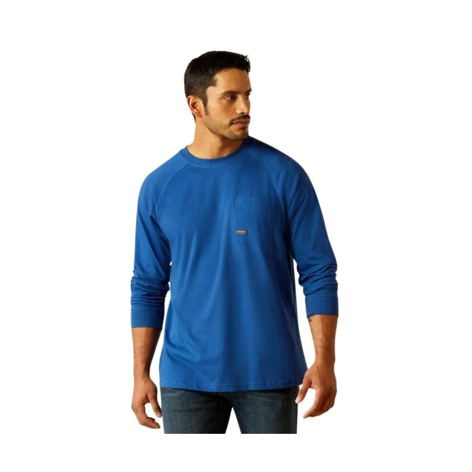 Ariat Men's Rebar Cotton Strong Roughneck Graphic Tee Shirt - Glacier Blue - Image 2