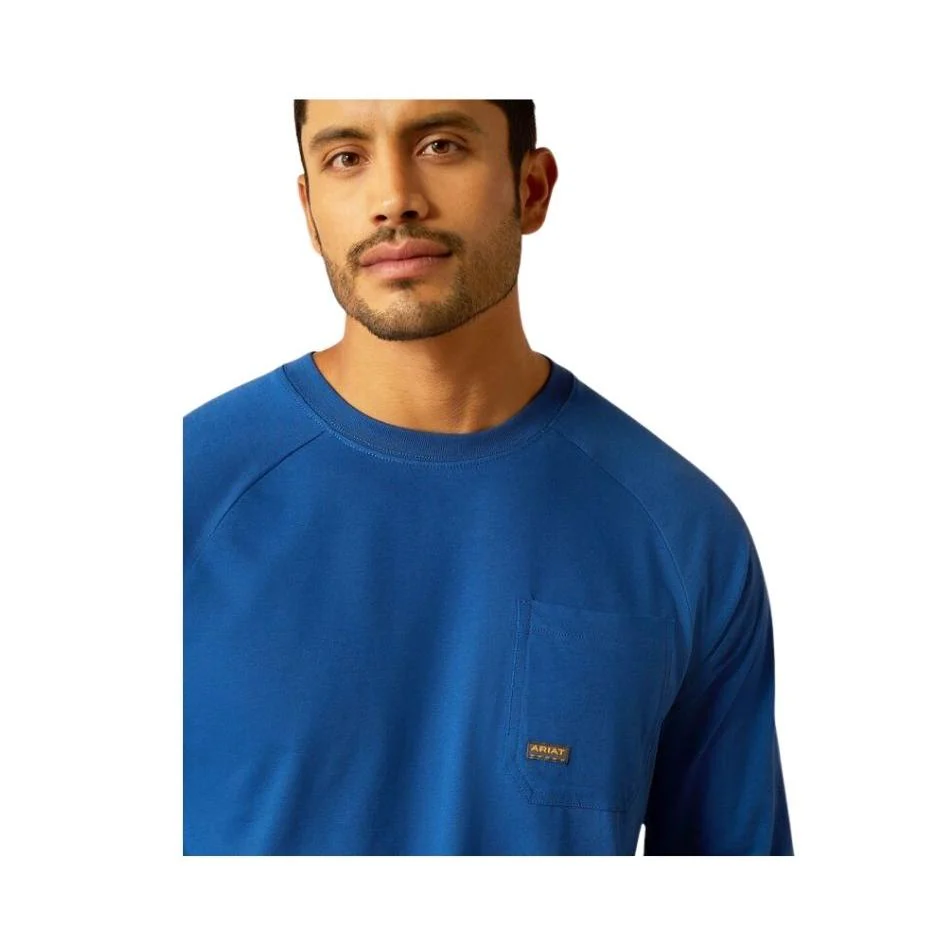 Ariat Men's Rebar Cotton Strong Roughneck Graphic Tee Shirt - Glacier Blue - Image 4