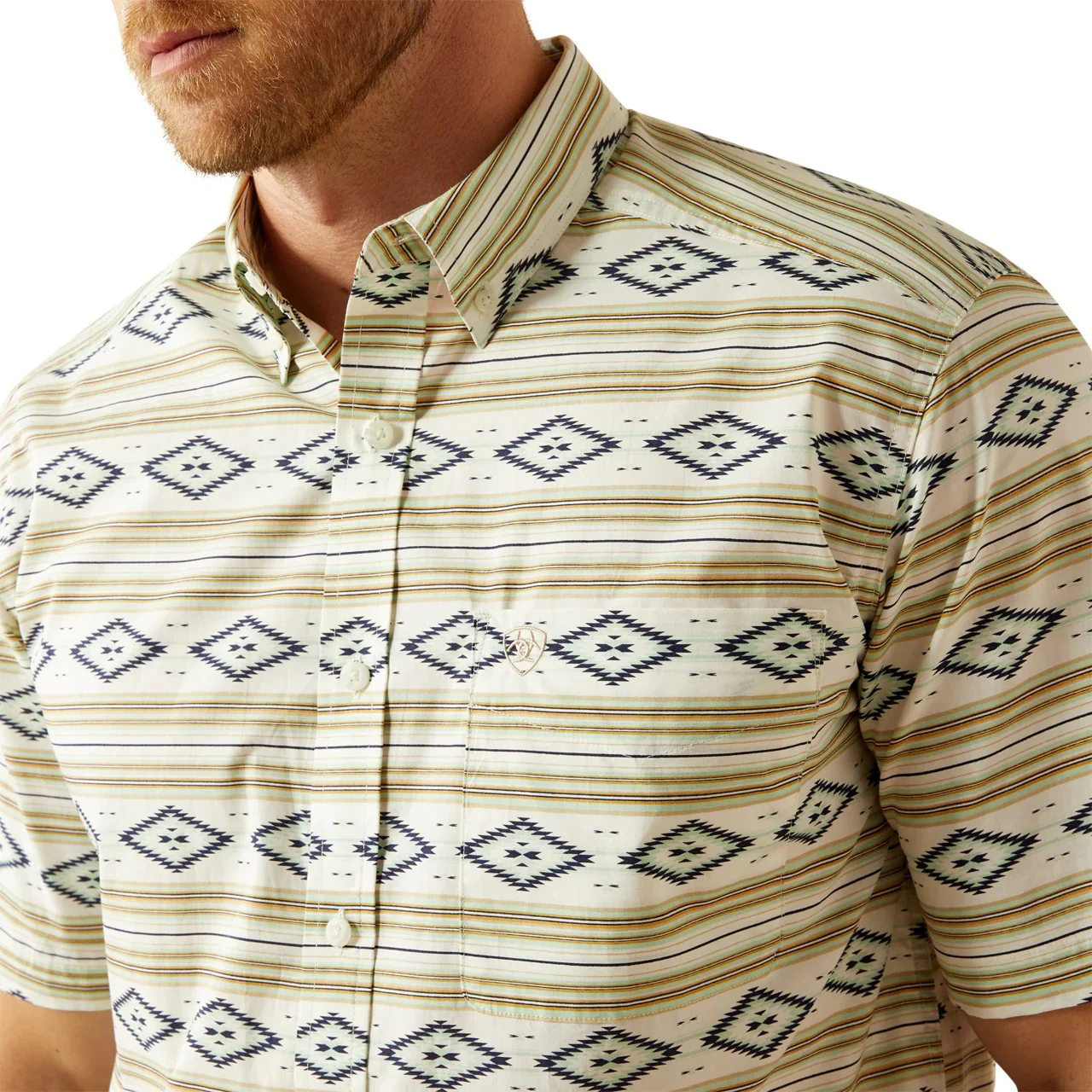 Ariat Men's Christopher Classic Short Sleeve Shirt - Mint - Image 3