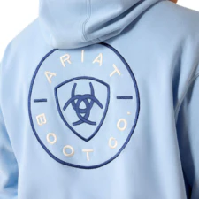 Ariat Men's Clean Seal Long Sleeve Hoodie - Soft Chambray - Image 4