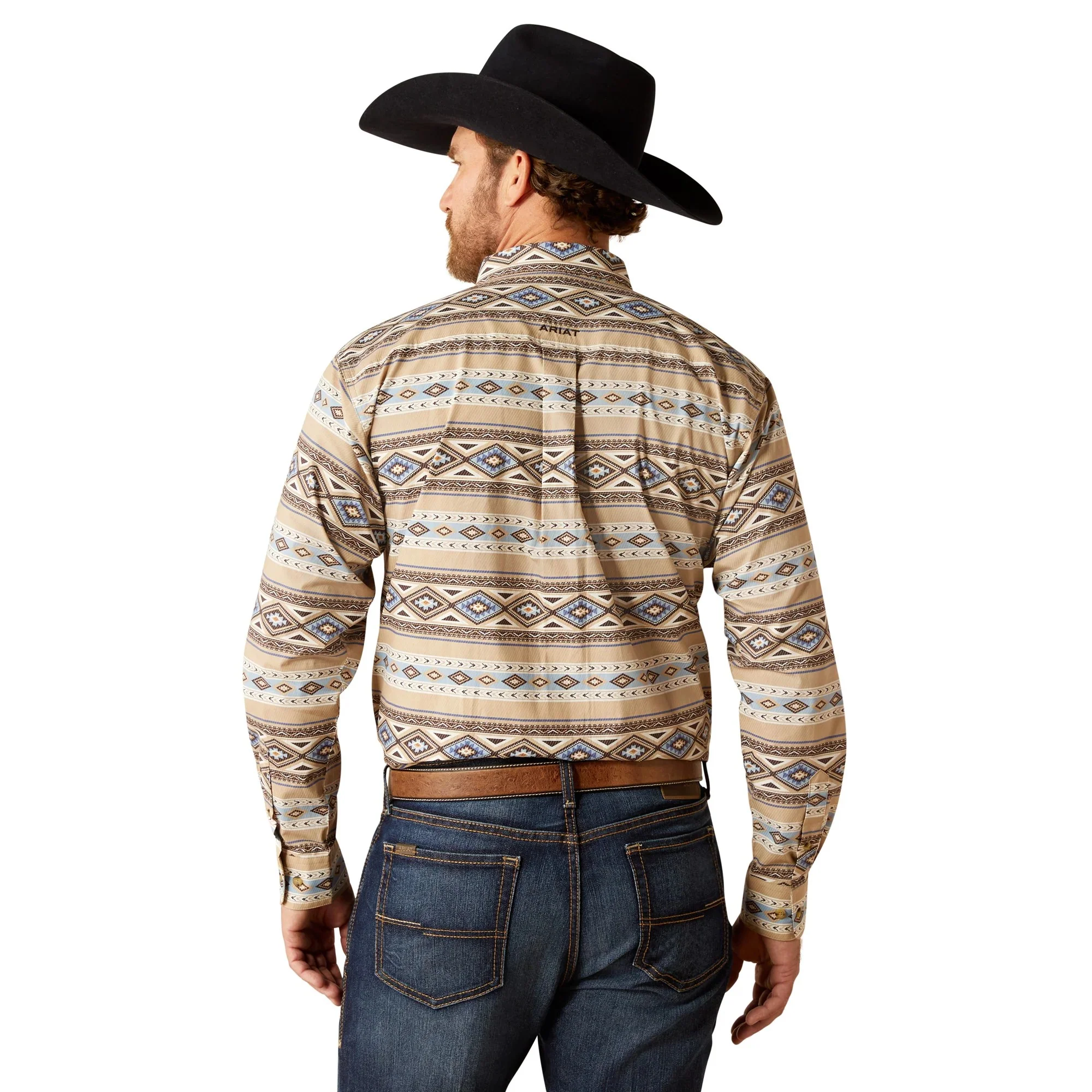 Ariat Men's Cory Classic Fit Long Sleeve Shirt- Brown - Image 2