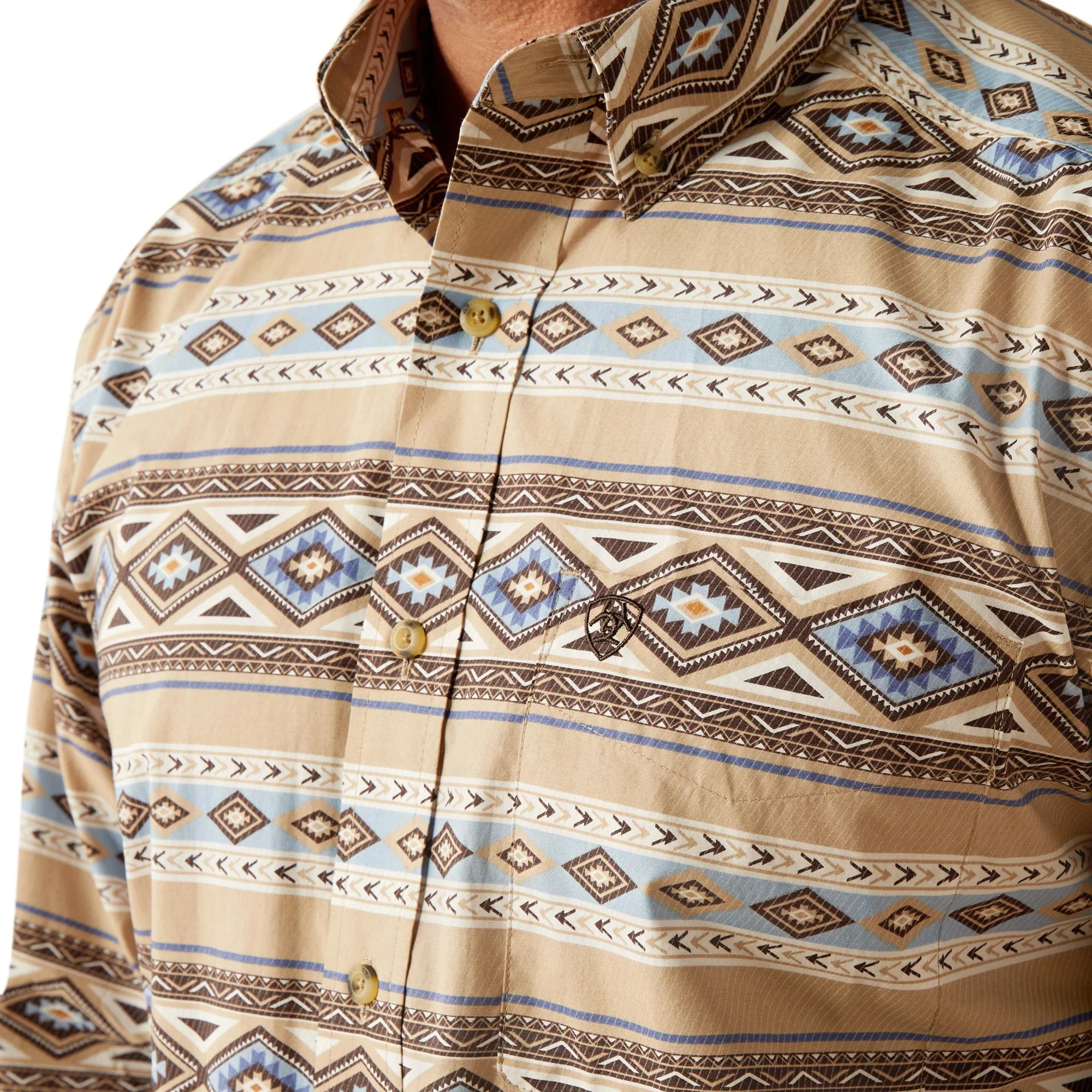 Ariat Men's Cory Classic Fit Long Sleeve Shirt- Brown - Image 3