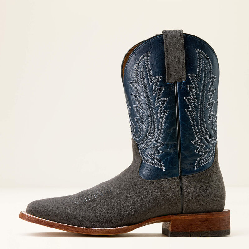 Ariat Men's County Roads Wide Square Toe Cowboy Boot- Iron Grey/ Powder Steel - Image 2