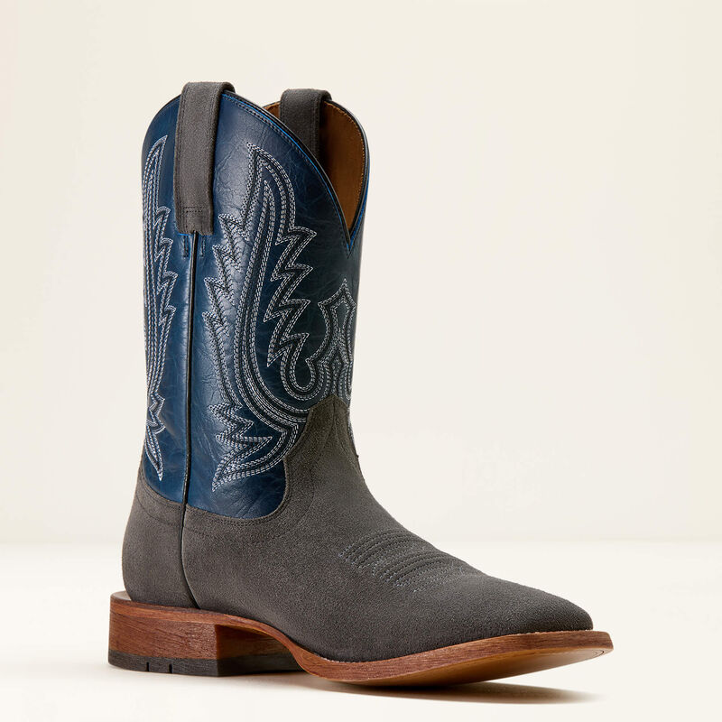 Ariat Men's County Roads Wide Square Toe Cowboy Boot- Iron Grey/ Powder Steel - Image 3