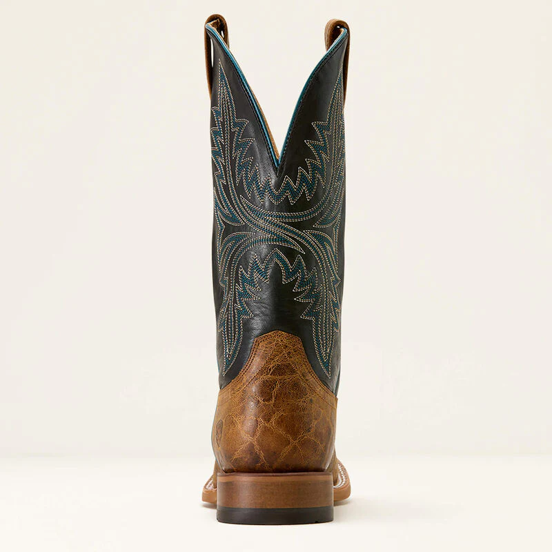 Ariat Men's Cowhand Wide Square Toe Cowboy Boot- Smoked Tan/ True Black - Image 4