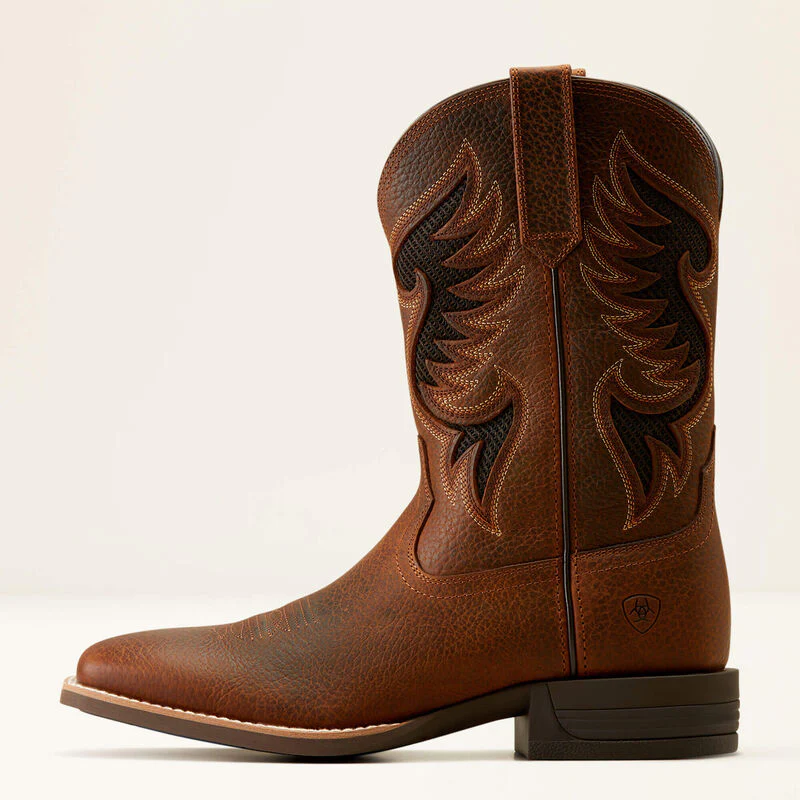 Ariat Men's Cowpuncher VentTEK Western Boots - Brown Oiled Rowdy - Image 2