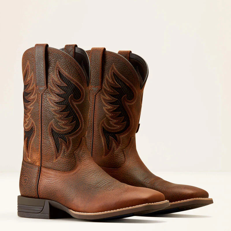 Ariat Men's Cowpuncher VentTEK Western Boots - Brown Oiled Rowdy - Image 7