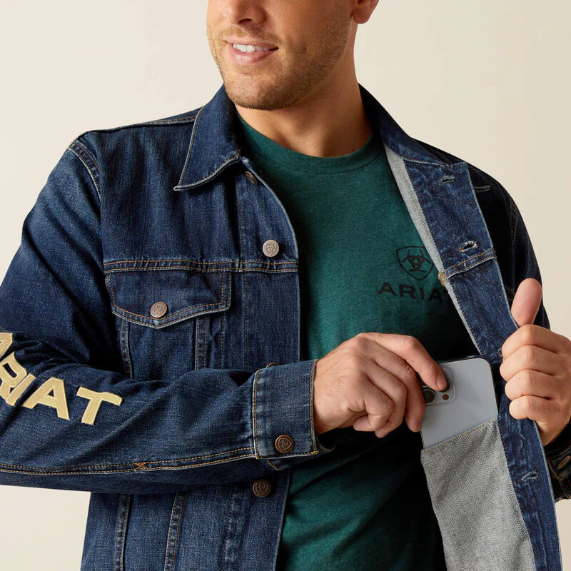 Ariat Men's Denim Team Trucker Jacket - Richford - Image 4