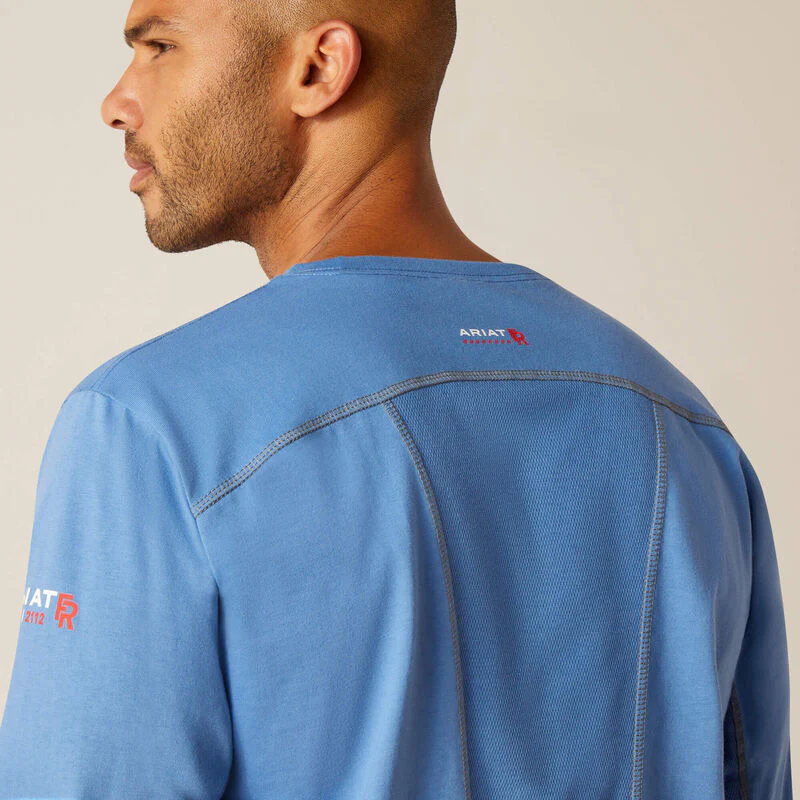 Ariat Men's FR AC Crew T-Shirt - Campanula - Image 4