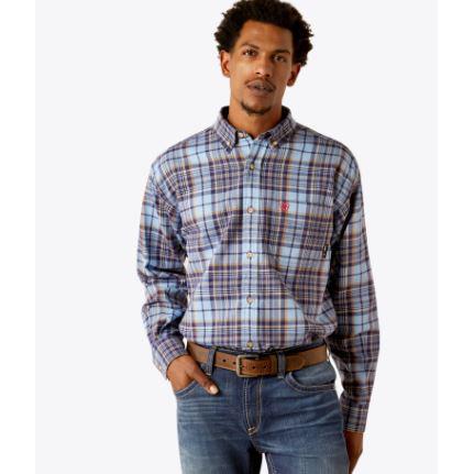 Ariat Men's FR Cienega Long Sleeve Work Shirt- Placid Blue