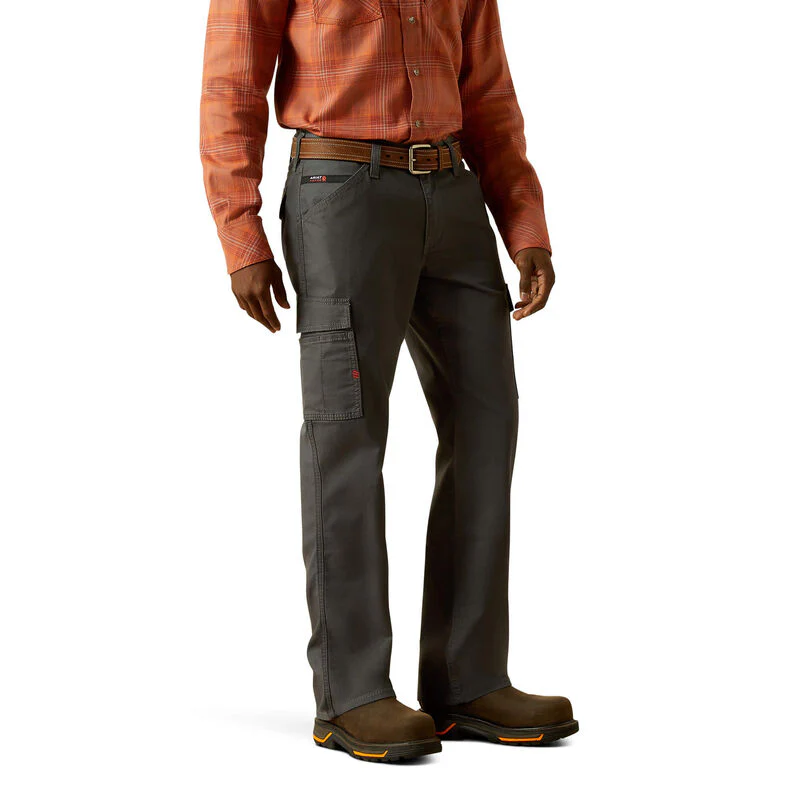 Ariat Men's FR M4 Relaxed Lightweight Cargo DuraStretch Straight Leg Pants - Charcoal Grey