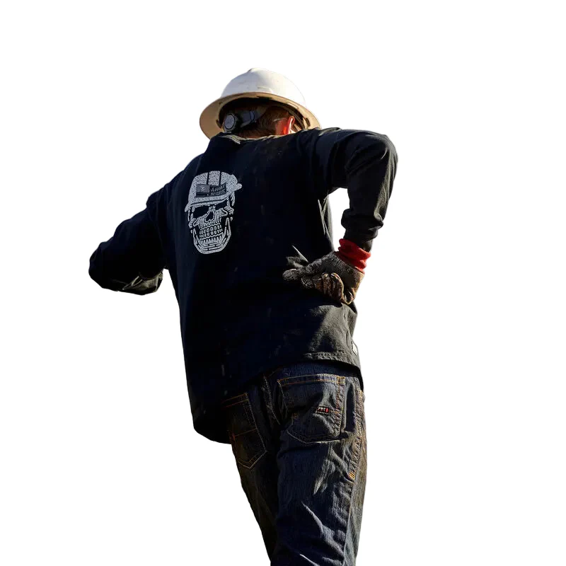 Ariat Men's FR Roughneck Skull Logo Long Sleeve T-Shirt - Black - Image 3